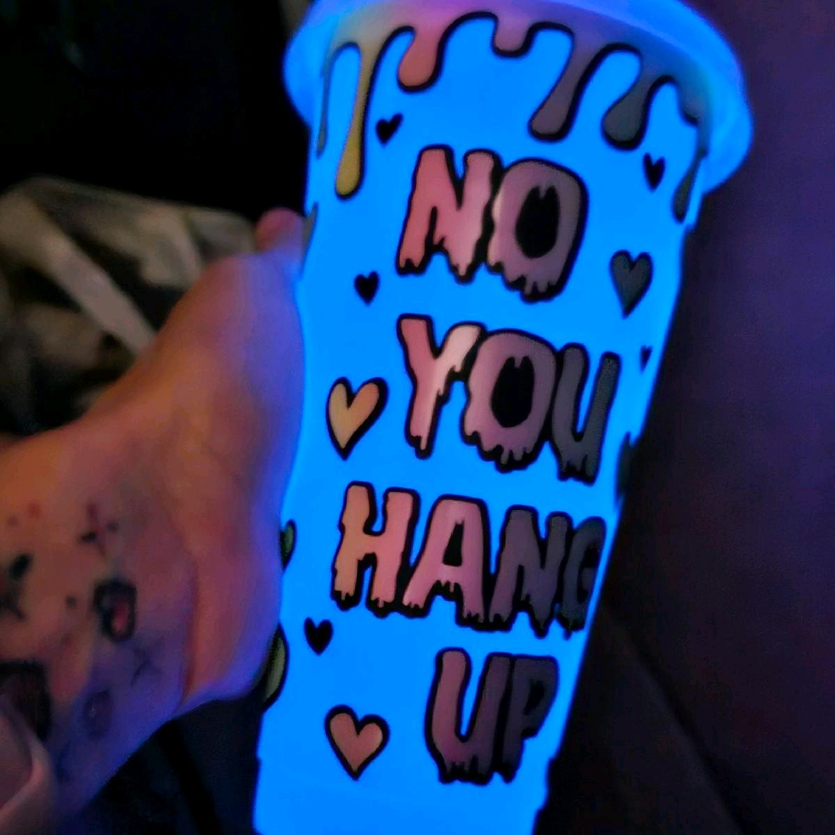 Glow in the dark ghostface cold cup