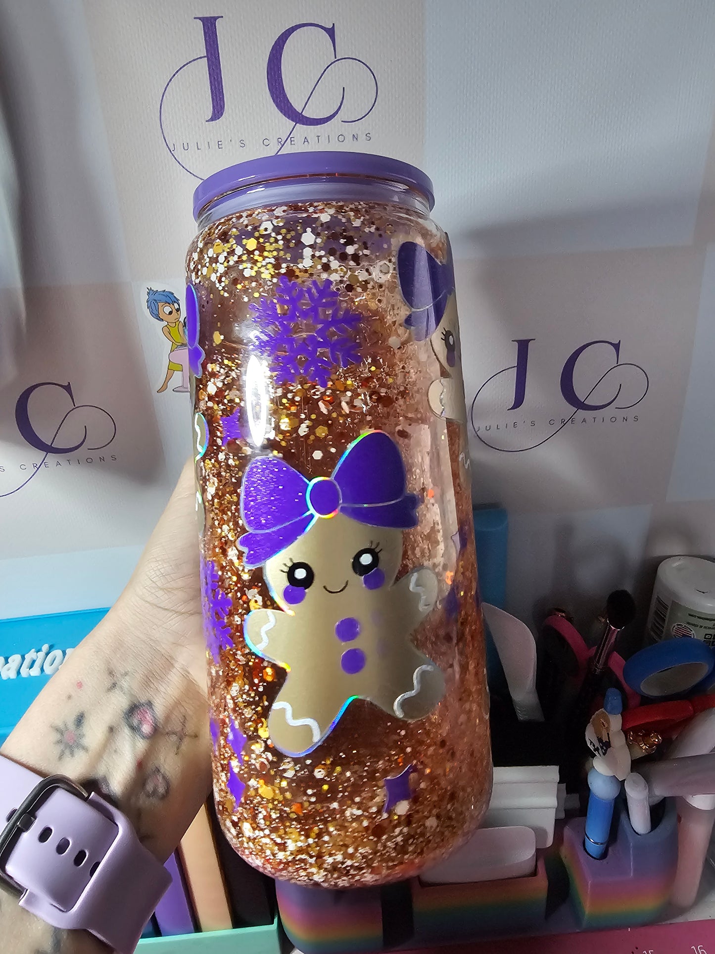 16 oz beautiful ginger lady with handle
