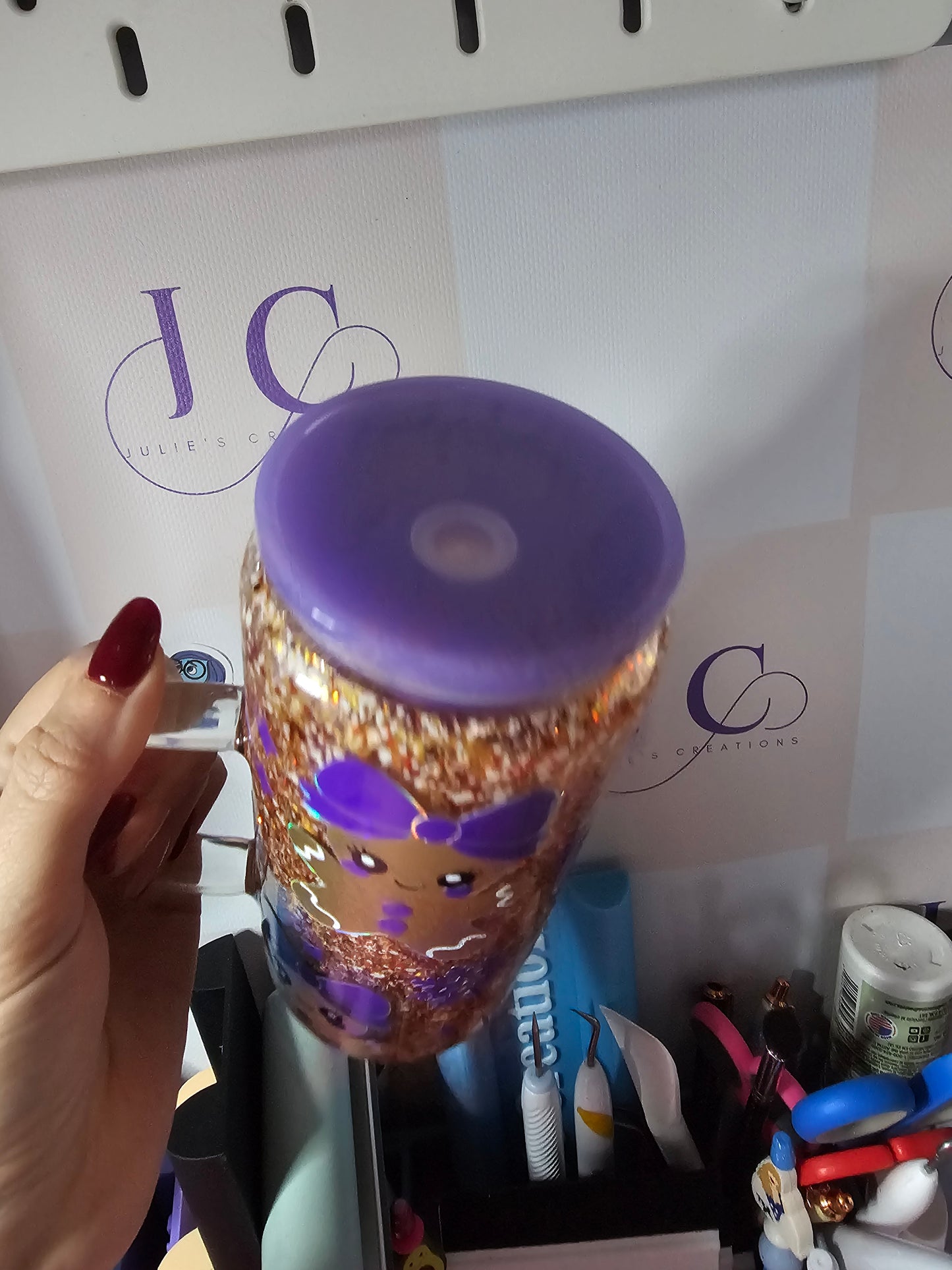 16 oz beautiful ginger lady with handle