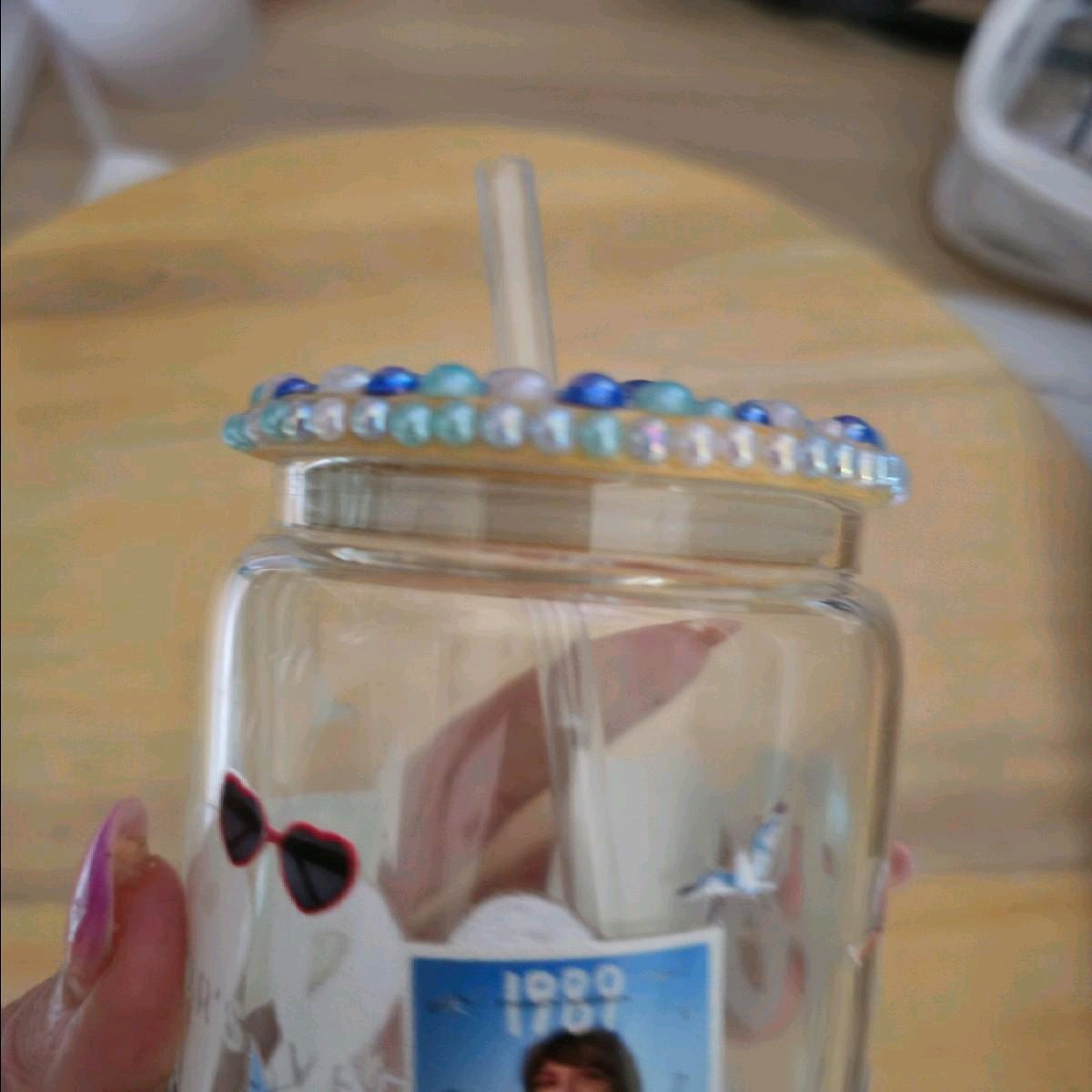 taylor swift 1989 16oz libbey glass with rhinestone lid