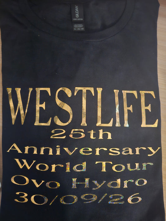 Westlife 25th anniversary tour tshirt for adults and kids sizes